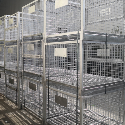 A50: 積み重ねられる,折りたたまれる 貯蔵 鋼鉄ワイヤーメッシュ パレット 檻 作業箱 ワイヤーメッシュ パレット コンテナ