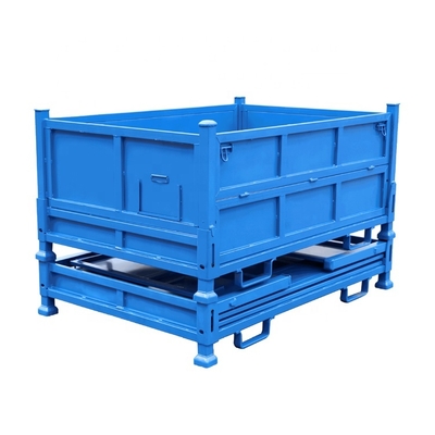 B48: 長寿命 粉末塗装処理 折りたたみ可能 倉庫 メタル・スチール・スティラージュ 檻 半滴ゲート パレット・スティラージュ ボックス